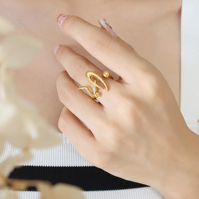 Geometric shape real gold plated copper rings
