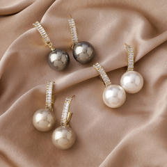 925 needle elegant color pearl earrings