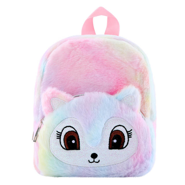 Cute fluffy unicorn design baby girl backpack