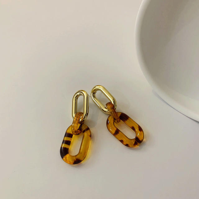 Korean fashion leopard acrylic women earrings