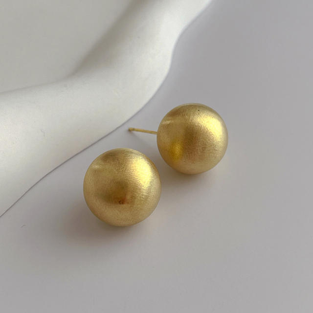 925 needle frost ball ear studs