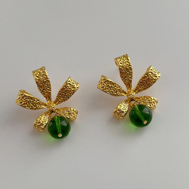 925 needle real gold plated flower earrings
