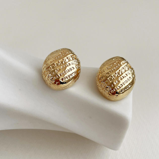 925 needle real gold plated chunky earrings