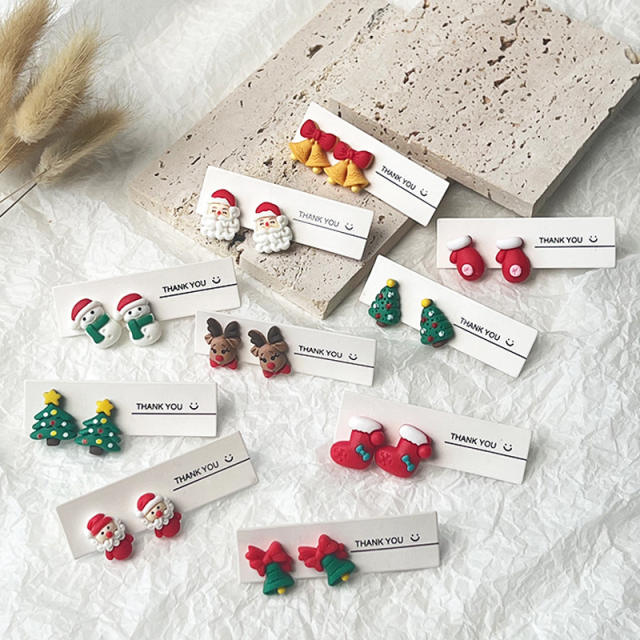 Cute christmas series resin studs earrings