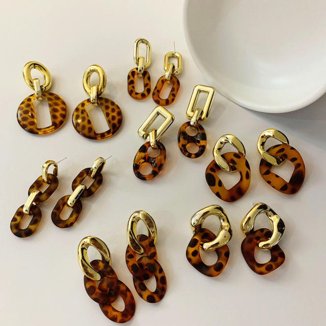 Korean fashion leopard acrylic women earrings