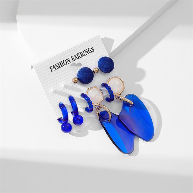 Creative colorful acrylic earring set