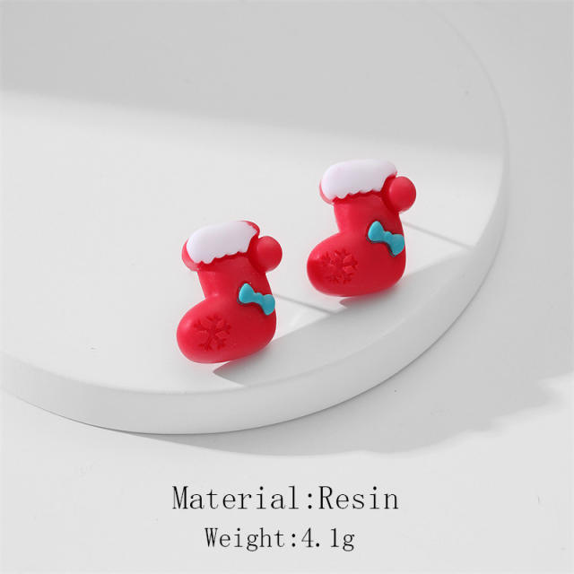 Cute christmas series resin studs earrings