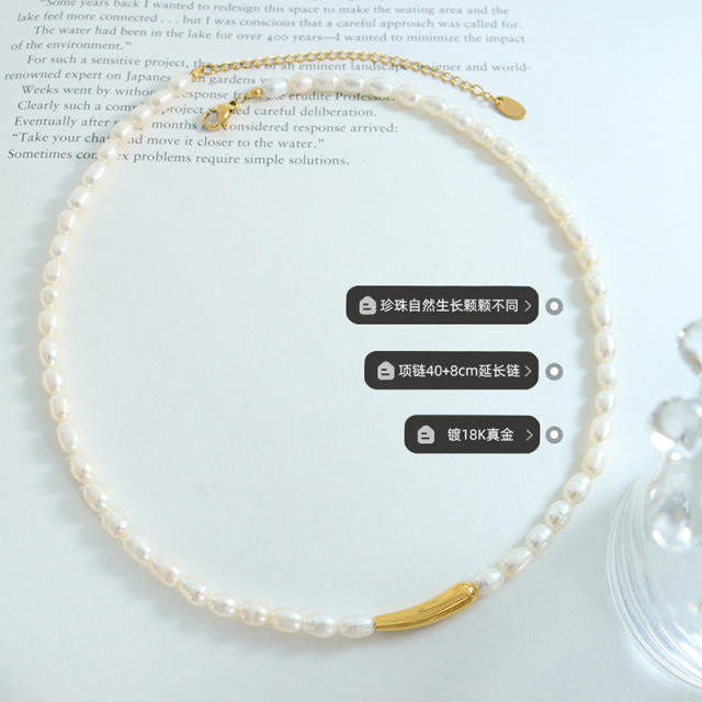 Baroque pearl bead necklace choker