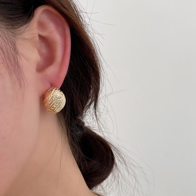 925 needle real gold plated chunky earrings