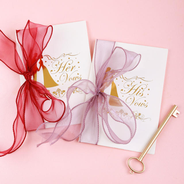 Wedding cards with ribbon