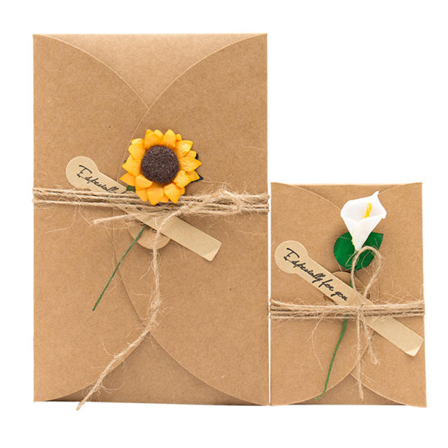 Vintage Kraft paper dry flower greeting cards