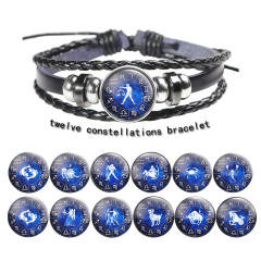Zodiac couples leather bracelet