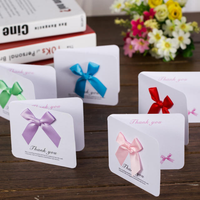 Color ribbon bow greeting cards