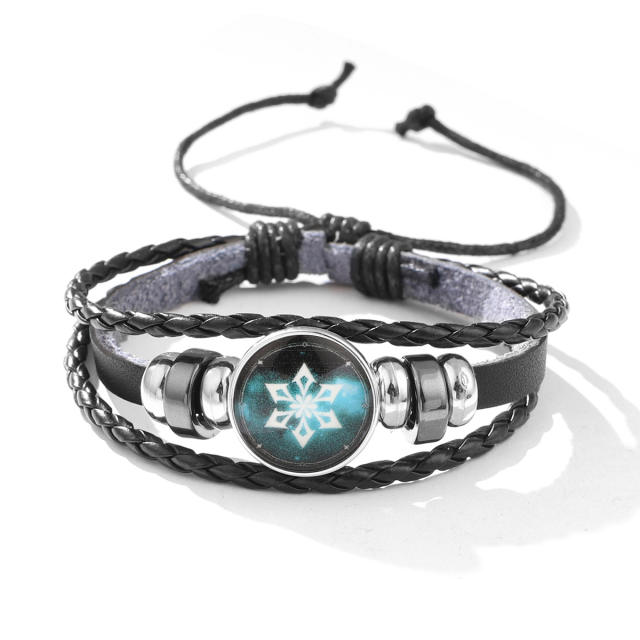 PU leather braid bracelet Anime bracelet