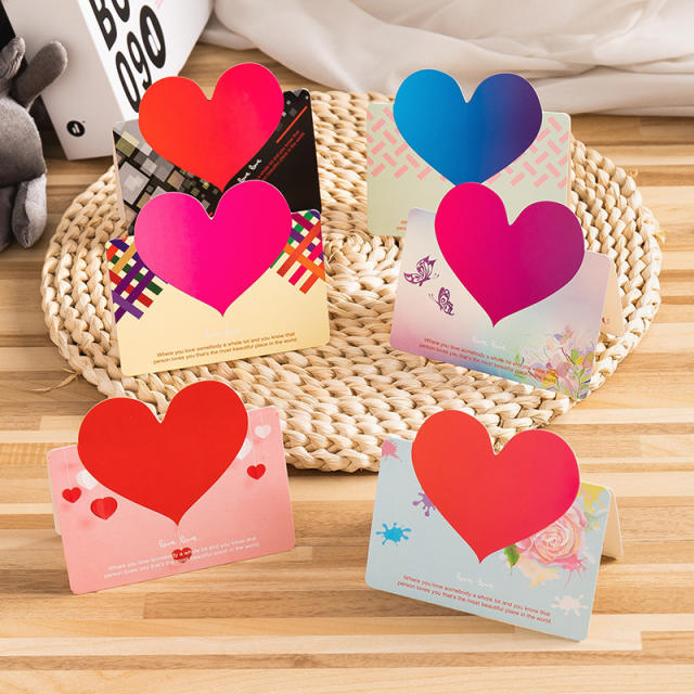 Korean fashion color heart greeting cards
