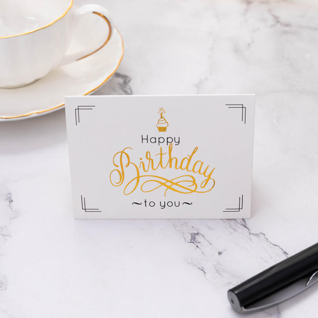 INS gold color letter happy birthday greeting cards