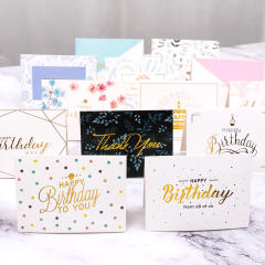 INS gold color letter happy birthday greeting cards