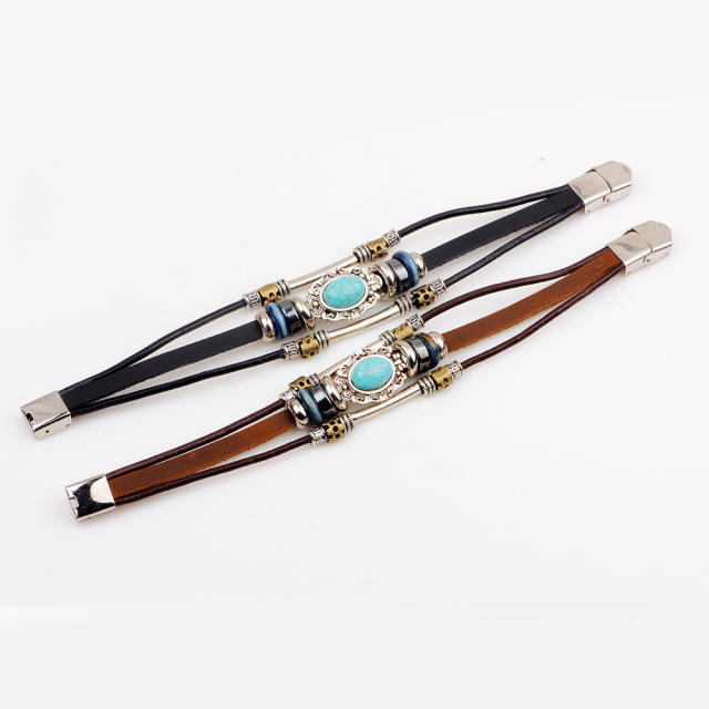 Vintage leather bracelet for men