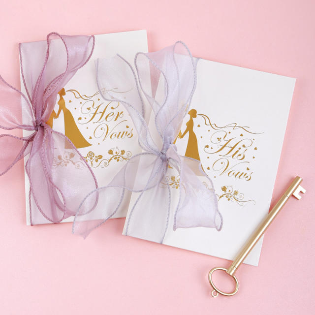 Wedding cards with ribbon