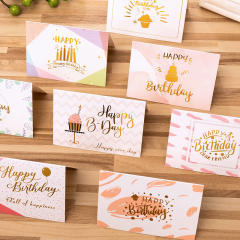 INS sweet pink color happy birthday greeting cards