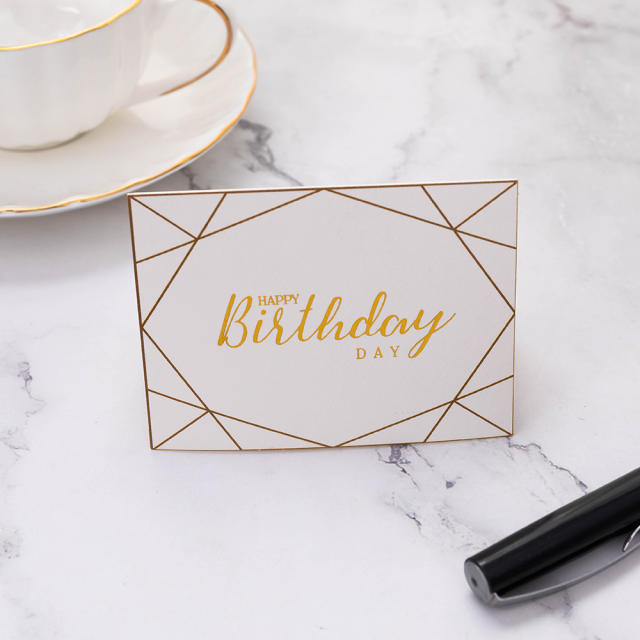 INS gold color letter happy birthday greeting cards