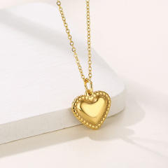 Korean fashion heart pendant stainless steel necklace(copper pendant)