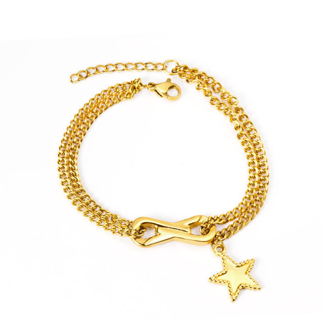 Korean fashion creative star stainless steel bracelet chain bracelet