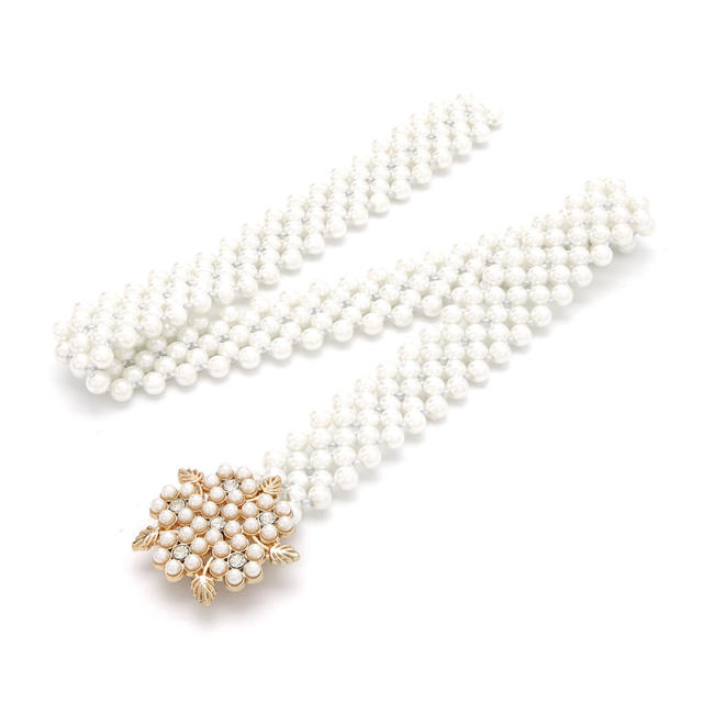 Korean fashion pearl beads chain belt