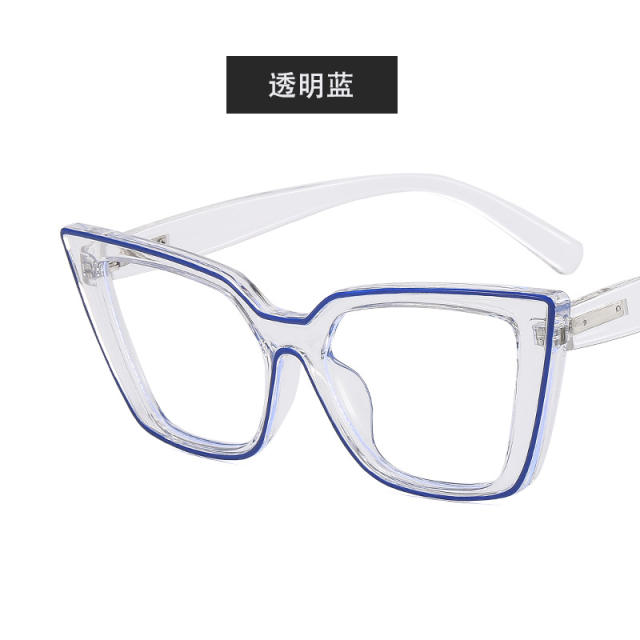 Occident fashion fluorescent color rim blue light reading glasses