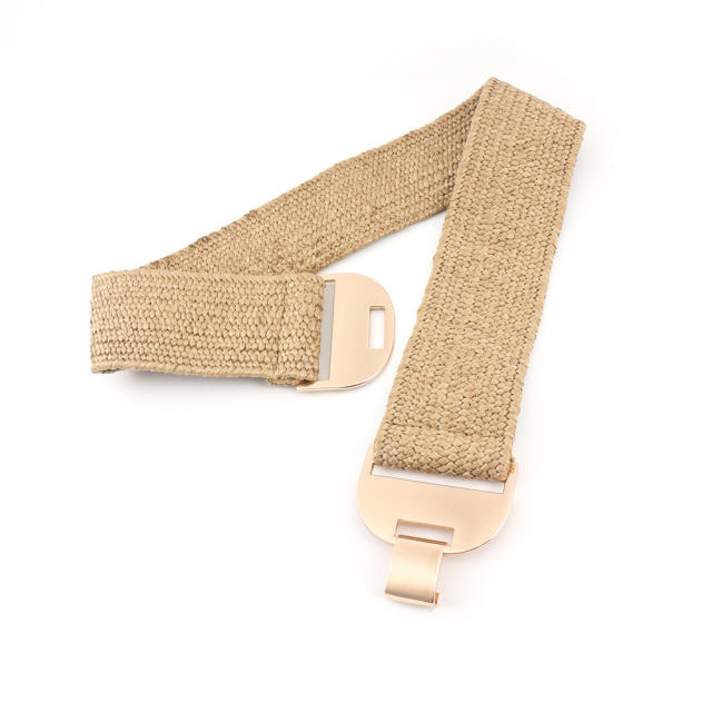 Summer straw design elastic corset belt for women