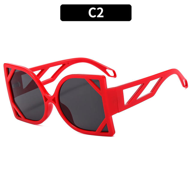 Hollow rim colorful sunglasses