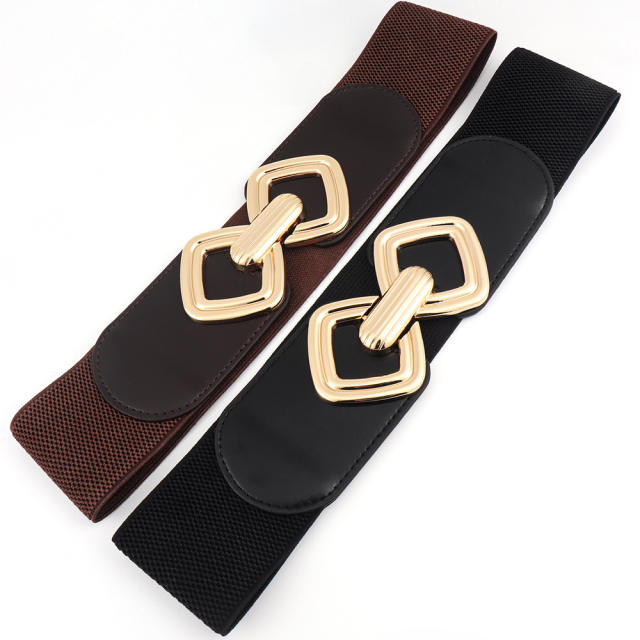 Metal buckle easy match elastic women corset belt