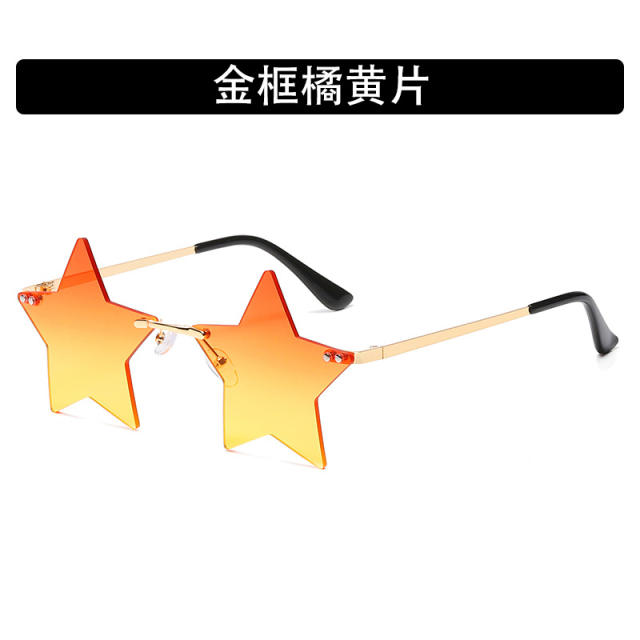 Vintage star shape rimless sunglasses