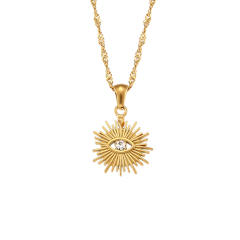 Occident fashion evil eye pendant stainless steel necklace