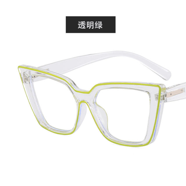 Occident fashion fluorescent color rim blue light reading glasses