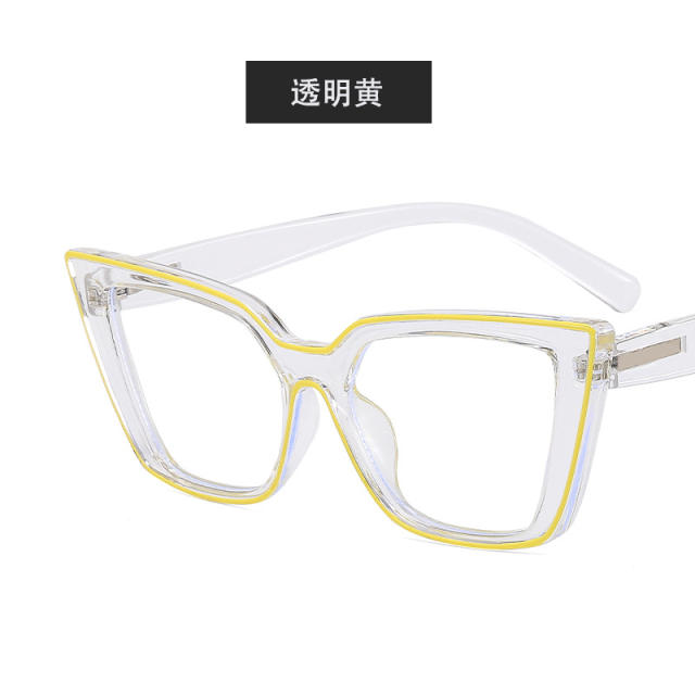 Occident fashion fluorescent color rim blue light reading glasses