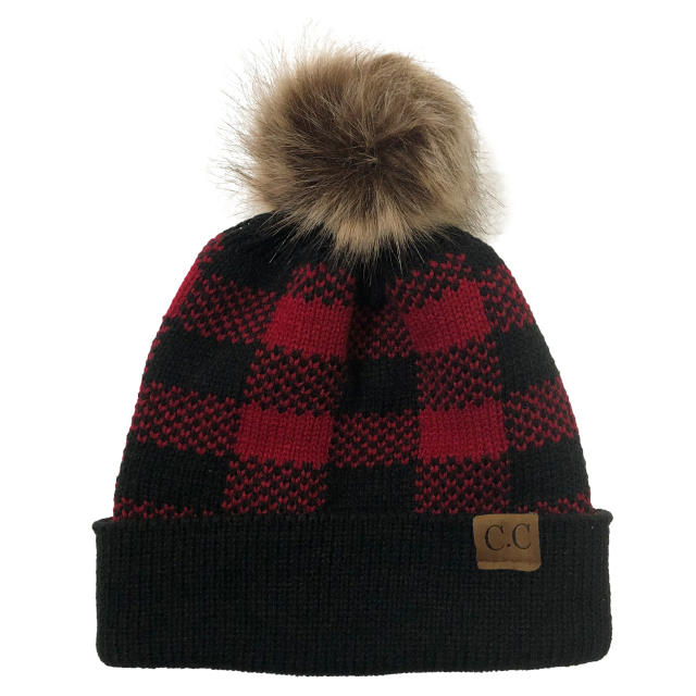 Christmas series plaid pattern winter cap