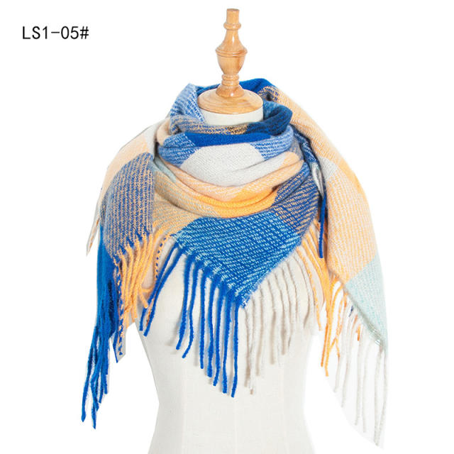 New design colorful stripe tassel scarf for women