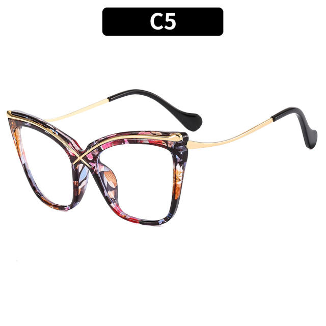 Metal X letter unique rim women reading glasses