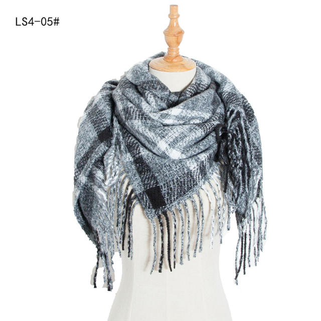 New design colorful stripe tassel scarf for women