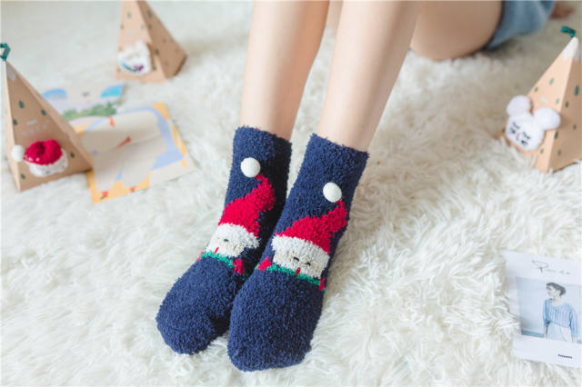 Hot sale christmas coral fleece socks