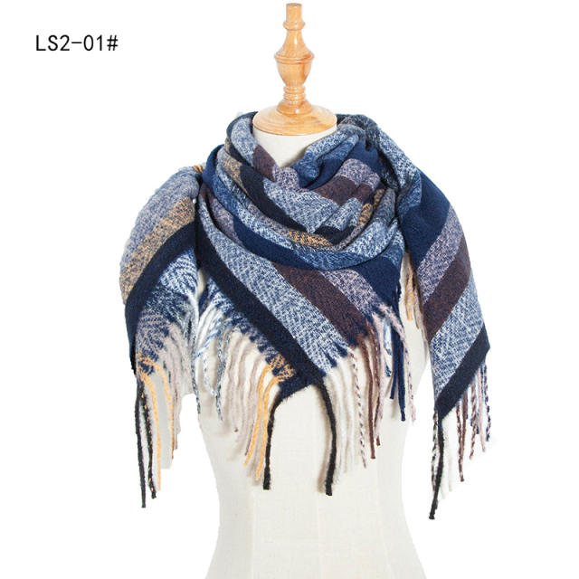 New design colorful stripe tassel scarf for women