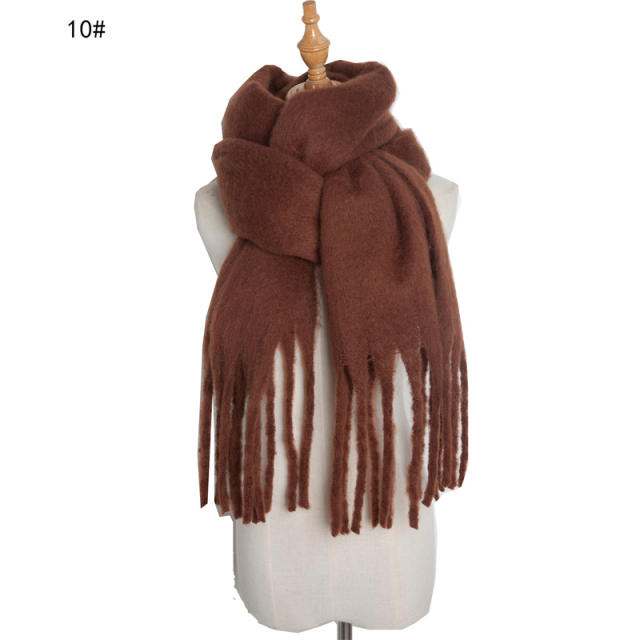 Korean fashion plain color warm scarf