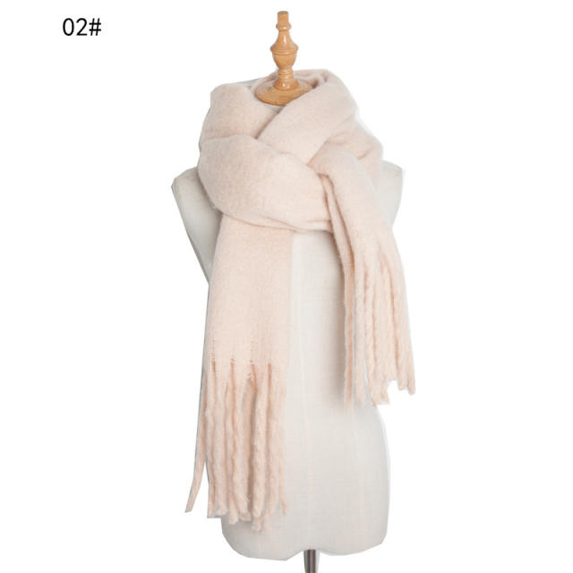 Korean fashion plain color warm scarf