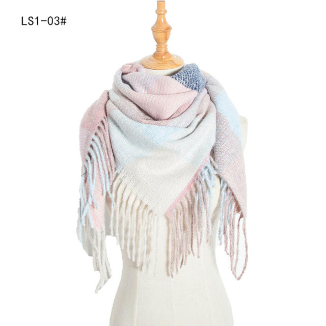 New design colorful stripe tassel scarf for women