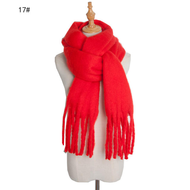 Korean fashion plain color warm scarf