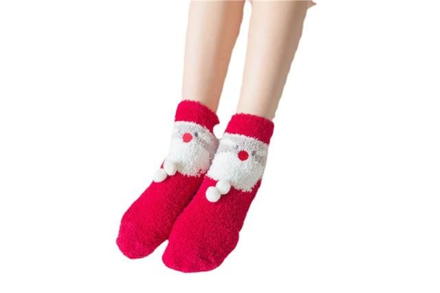 Hot sale christmas coral fleece socks