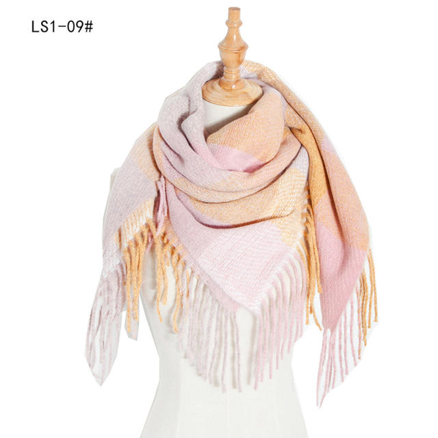 New design colorful stripe tassel scarf for women