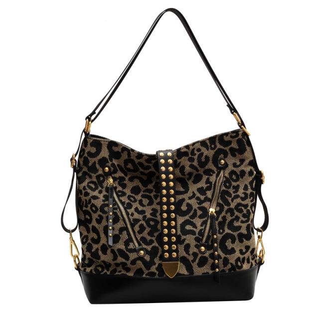 Autumn new design leopard pattern women tote bag