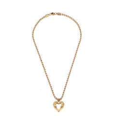 Occident fashion bead chain heart pendant stainless steel necklace